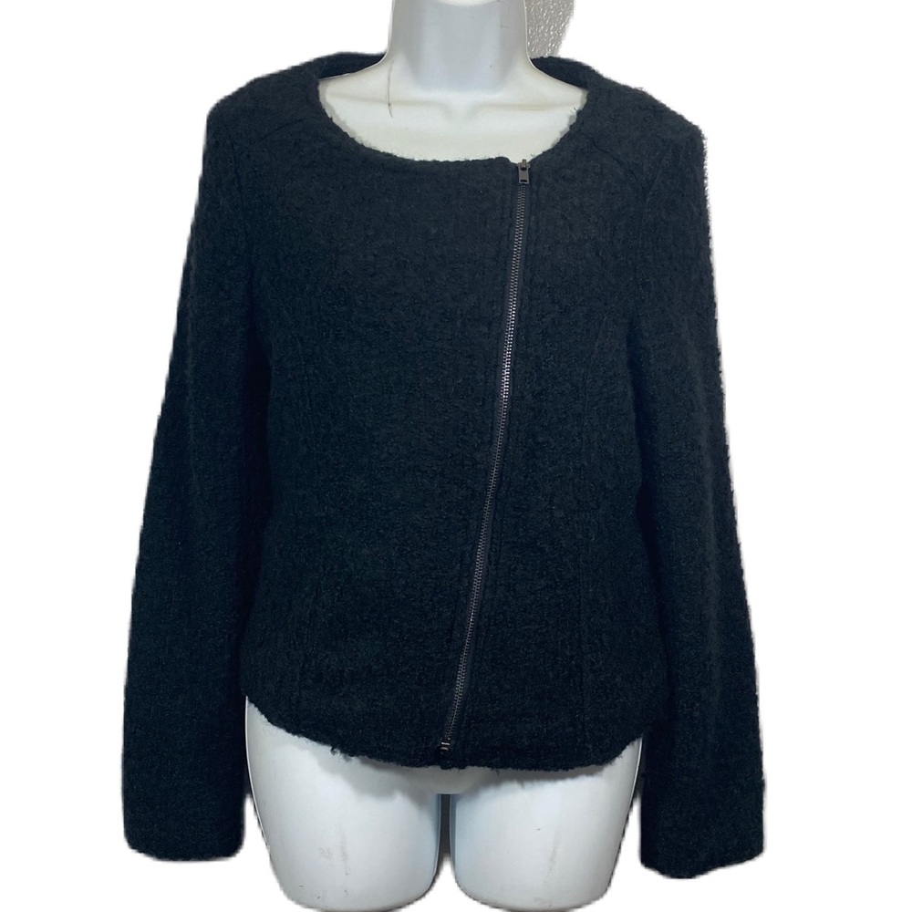 Davi & Dani Wool Blend Moto Jacket Asymmetrical Zipper Size Large